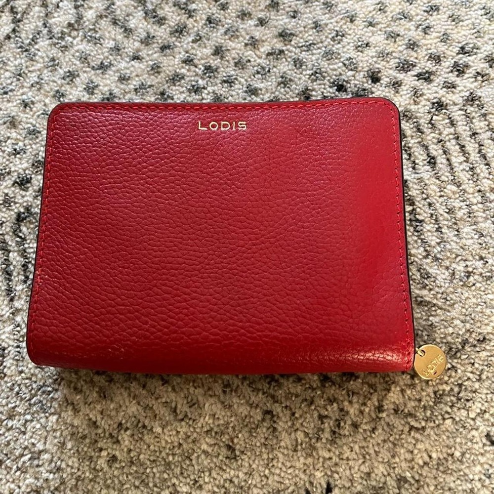 Lodis genuine leather zip around wallet euro quality pebbled red